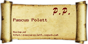 Pascus Polett névjegykártya